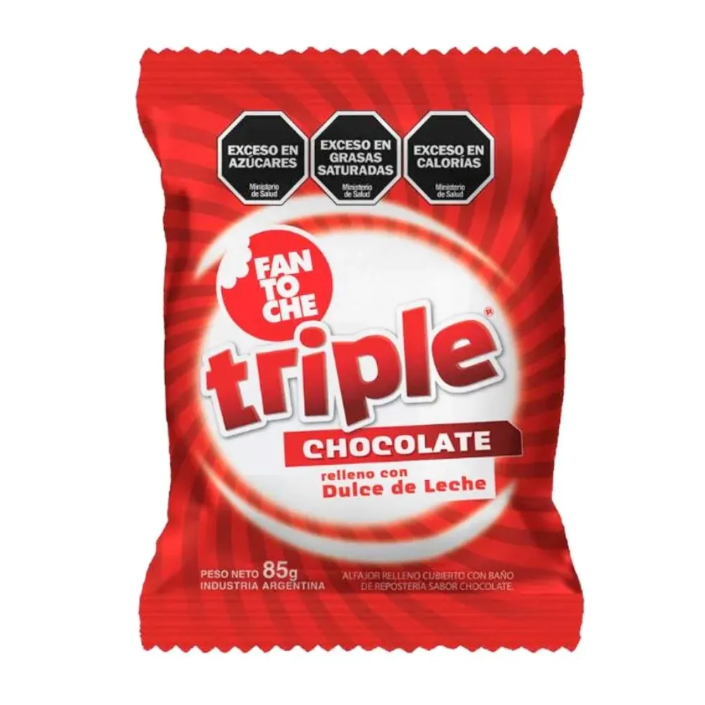 FANTOCHE ALFAJOR TRIPLE CHOCOLATE X 12 UN.