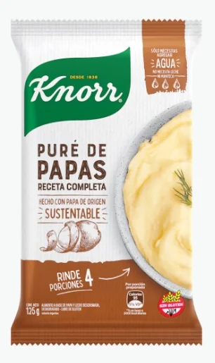 KNORR PURE DE PAPAS RECETA COMPLETA X 125 GRS.