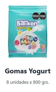 BILLIKEN GOMITAS YOGURT X 800 GRS.