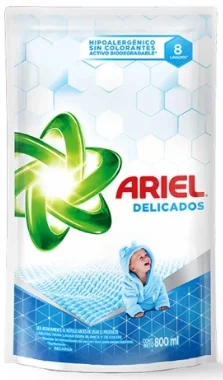 ARIEL LIQUIDO DELICADOS D. PACK X 800 ML.