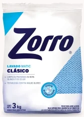 ZORRO JABON EN POLVO CLASICO MATIC X 3 KGRS.