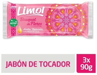 LIMOL JABON BOUQUET DE FLORES C/GLIC. PACK X 3 UN.