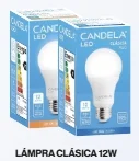 CANDELA LAMPARAS LED LUZ CALIDA X 12 W. X 5 UN.